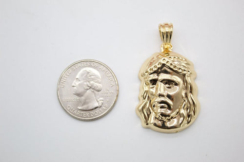 14k gold plated Jesus Head Pendant