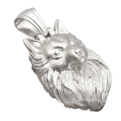 925 Sterling Silver Wolf Head Pendant