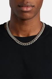 12MM Silver-Plated Miami Cuban Link Chain